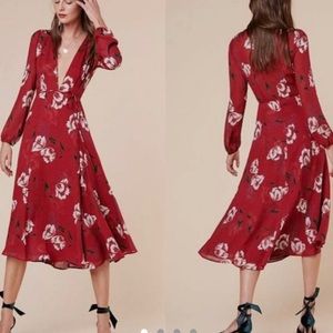 Reformation Ashley long sleeve wrap dress